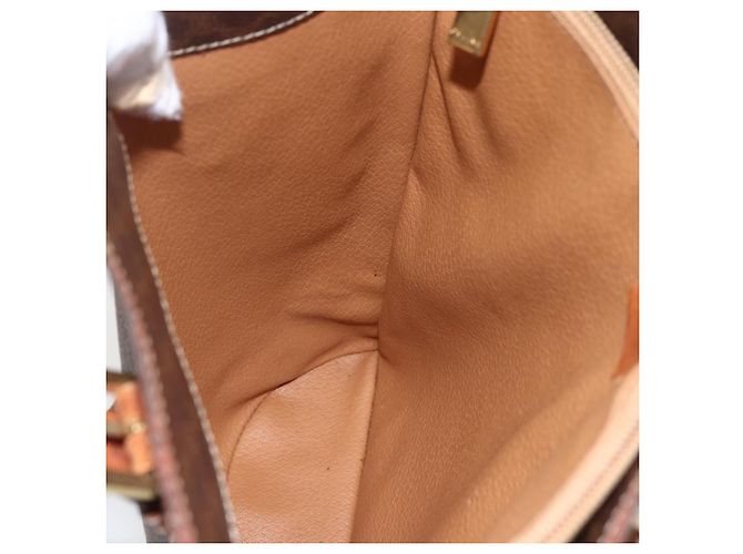 Céline Borsa tote in tela Macadam CELINE in pelle PVC marrone oro Auth ep13501 D'oro - vista 19