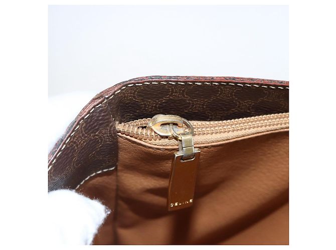 Céline Borsa tote in tela Macadam CELINE in pelle PVC marrone oro Auth ep13501 D'oro - vista 20