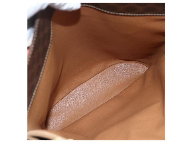 Céline Borsa tote in tela Macadam CELINE in pelle PVC marrone oro Auth ep13501 D'oro - vista 21