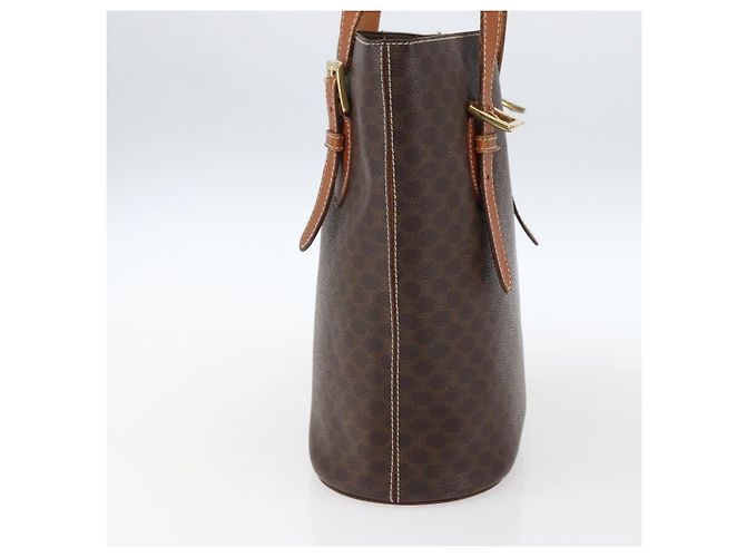 Céline Borsa tote in tela Macadam CELINE in pelle PVC marrone oro Auth ep13501 D'oro - vista 4