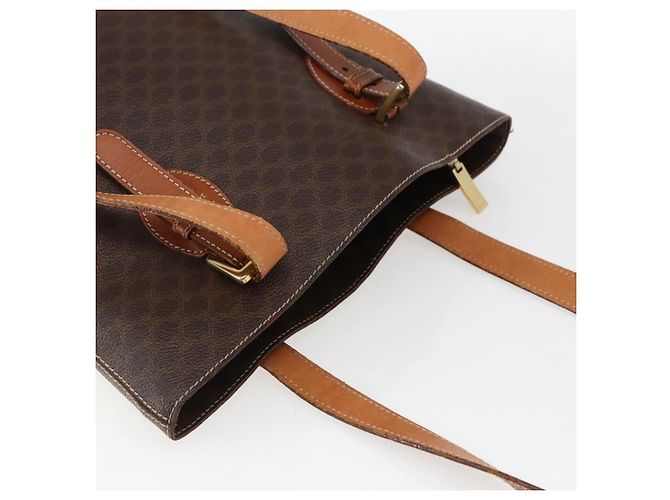 Céline Borsa tote in tela Macadam CELINE in pelle PVC marrone oro Auth ep13501 D'oro - vista 6