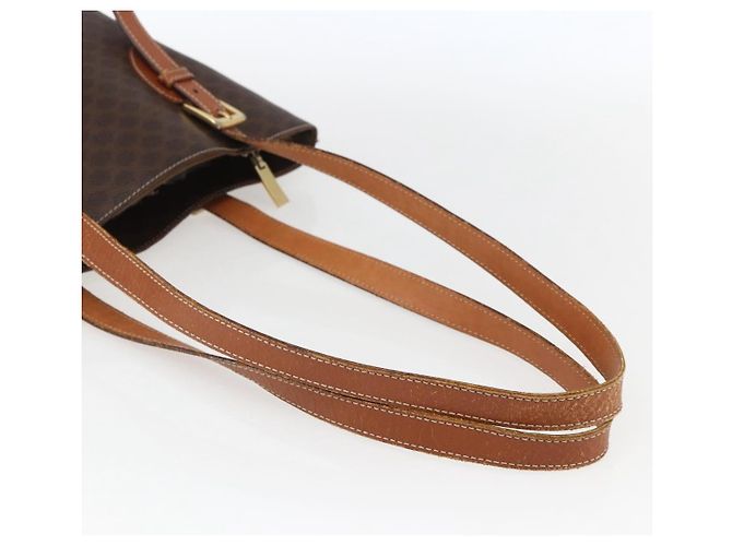 Céline Borsa tote in tela Macadam CELINE in pelle PVC marrone oro Auth ep13501 D'oro - vista 7