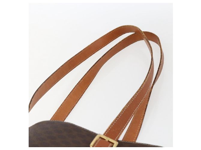 Céline Borsa tote in tela Macadam CELINE in pelle PVC marrone oro Auth ep13501 D'oro - vista 8