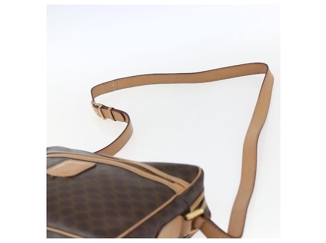 Céline Borsa a Spalla in Tela Macadam CELINE in Pelle PVC Marrone Oro Auth ep13312 D'oro - vista 14