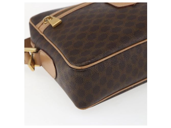 Céline Borsa a Spalla in Tela Macadam CELINE in Pelle PVC Marrone Oro Auth ep13312 D'oro - vista 15