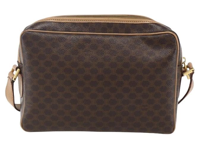 Céline Borsa a Spalla in Tela Macadam CELINE in Pelle PVC Marrone Oro Auth ep13312 D'oro - vista 2