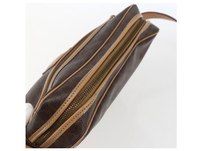 Céline Borsa a Spalla in Tela Macadam CELINE in Pelle PVC Marrone Oro Auth ep13312 D'oro - vista 6