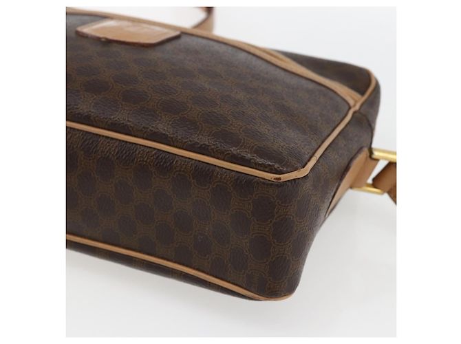 Céline Borsa a Spalla in Tela Macadam CELINE in Pelle PVC Marrone Oro Auth ep13312 D'oro - vista 8