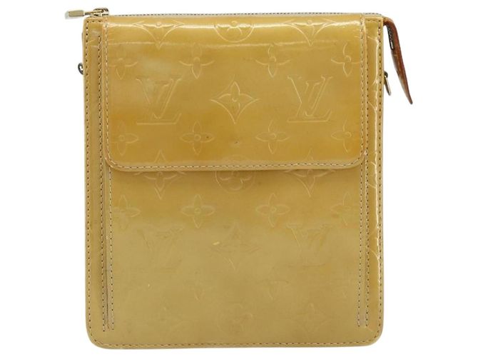 LOUIS VUITTON Bolsa Accesorio Motto Monogram Vernis Beige M91136 LV Auth ka2577 - vista 13