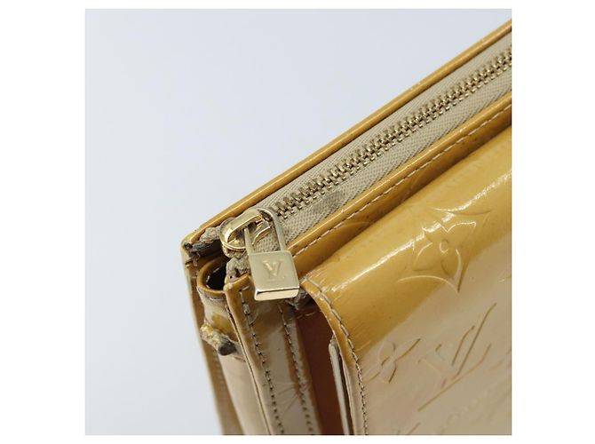 LOUIS VUITTON Bolsa Accesorio Motto Monogram Vernis Beige M91136 LV Auth ka2577 - vista 8