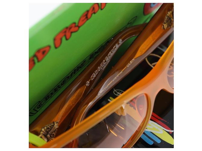 Chrome Hearts ULEIN Collaboration Car Figure Sunglasses Set Auth 171176SM Orange - view 15