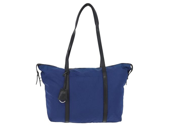 Prada Tote Bag aus Nylon Blau Silber Authentisch 170684 - Ansicht 13