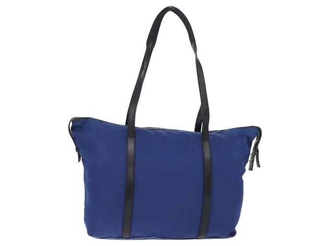 Prada Tote Bag aus Nylon Blau Silber Authentisch 170684 - Ansicht 2