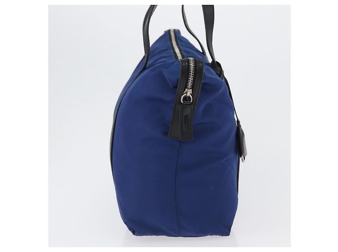 Prada Tote Bag aus Nylon Blau Silber Authentisch 170684 - Ansicht 4