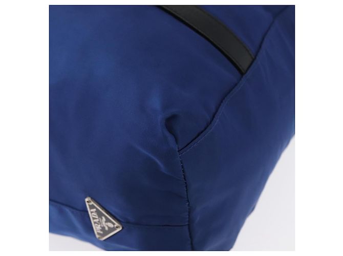 Prada Tote Bag aus Nylon Blau Silber Authentisch 170684 - Ansicht 8