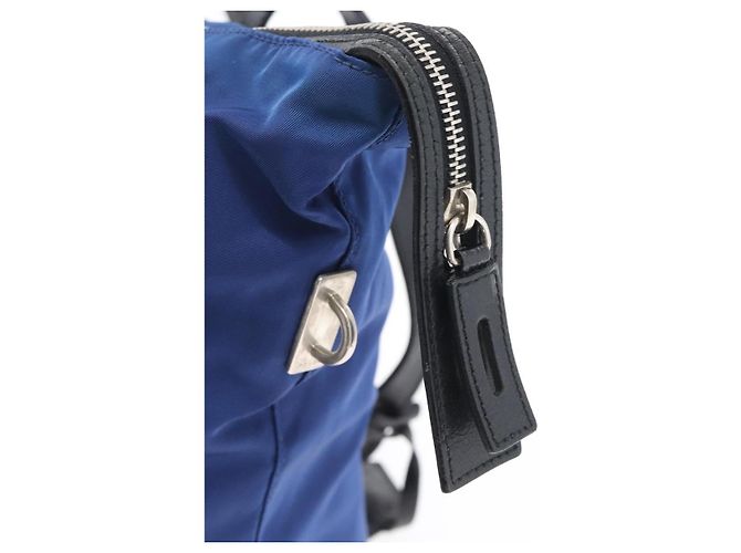 Prada Tote Bag aus Nylon Blau Silber Authentisch 170684 - Ansicht 9
