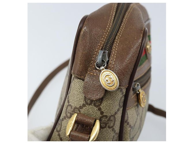 Borsa Sherry Line GG Supreme Web di GUCCI in PVC Beige e Oro 119 02 087 Auth 173208 D'oro - vista 10