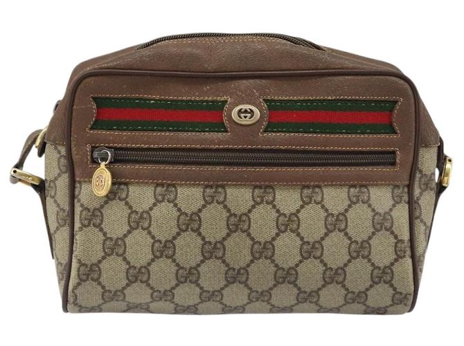 Borsa Sherry Line GG Supreme Web di GUCCI in PVC Beige e Oro 119 02 087 Auth 173208 D'oro - vista 13