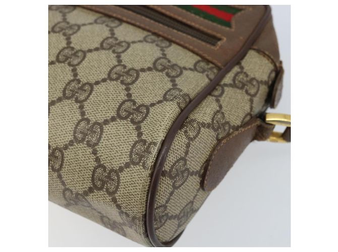 Borsa Sherry Line GG Supreme Web di GUCCI in PVC Beige e Oro 119 02 087 Auth 173208 D'oro - vista 14