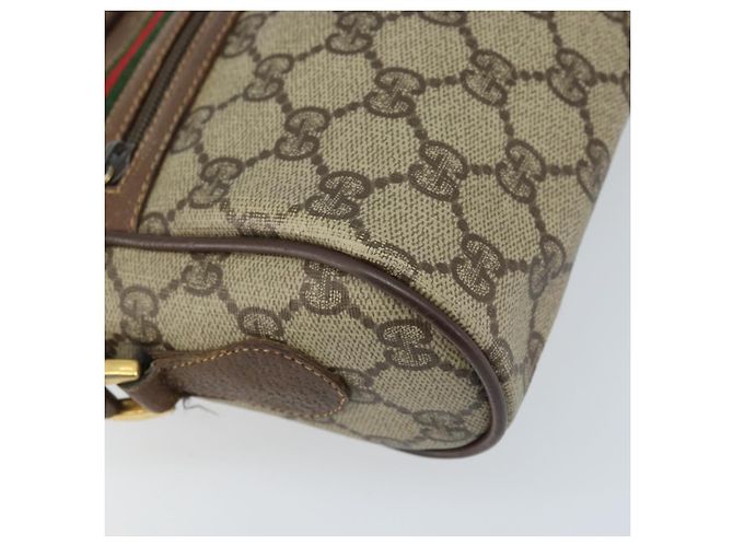 Borsa Sherry Line GG Supreme Web di GUCCI in PVC Beige e Oro 119 02 087 Auth 173208 D'oro - vista 15