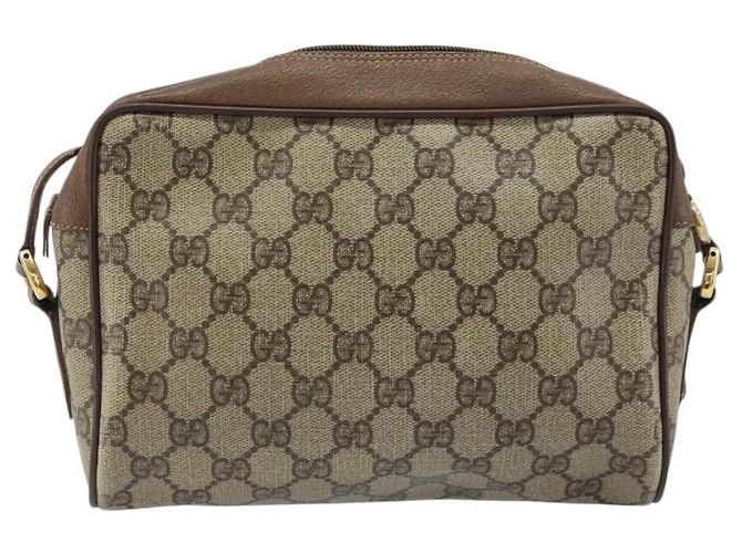 Borsa Sherry Line GG Supreme Web di GUCCI in PVC Beige e Oro 119 02 087 Auth 173208 D'oro - vista 2
