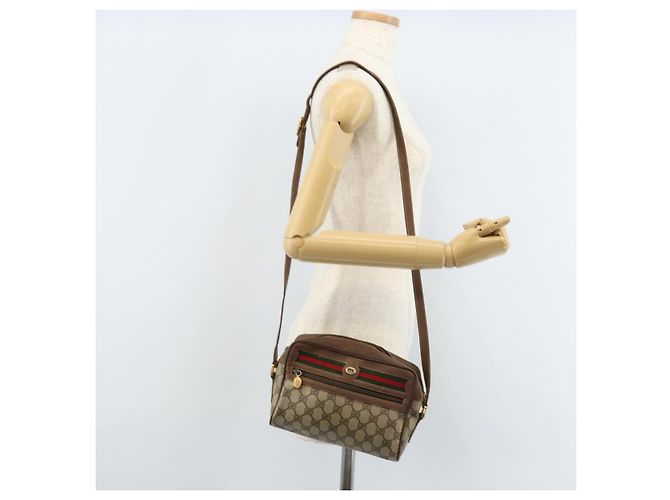Borsa Sherry Line GG Supreme Web di GUCCI in PVC Beige e Oro 119 02 087 Auth 173208 D'oro - vista 23