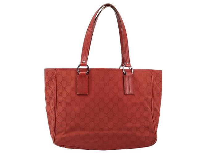 Borsa a mano in tela GG Gucci Rossa Argento 113017 Auth 172168 - vista 13