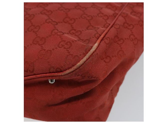 Borsa a mano in tela GG Gucci Rossa Argento 113017 Auth 172168 - vista 15