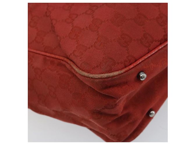 Borsa a mano in tela GG Gucci Rossa Argento 113017 Auth 172168 - vista 16