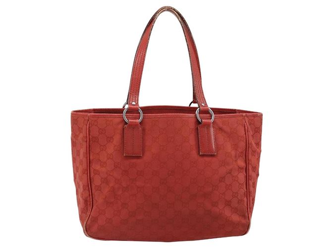 Borsa a mano in tela GG Gucci Rossa Argento 113017 Auth 172168 - vista 2