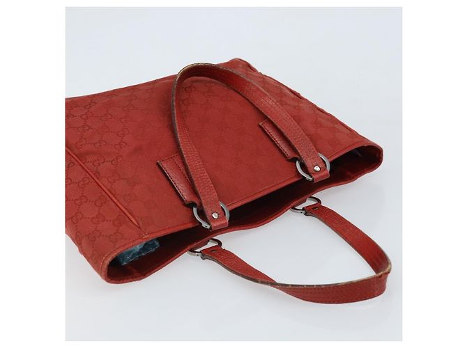 Borsa a mano in tela GG Gucci Rossa Argento 113017 Auth 172168 - vista 6