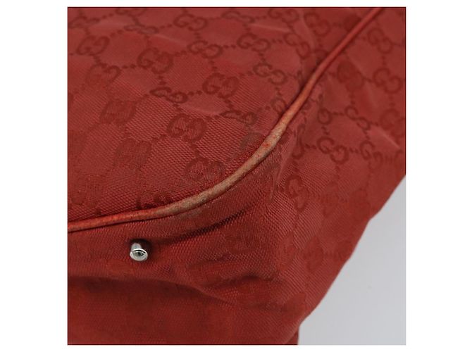 Borsa a mano in tela GG Gucci Rossa Argento 113017 Auth 172168 - vista 9