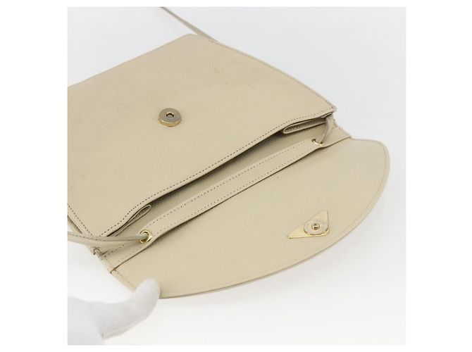 Saint Laurent Borsa a Spalla in Pelle Avorio Oro Auth fm5082 D'oro Crudo - vista 10