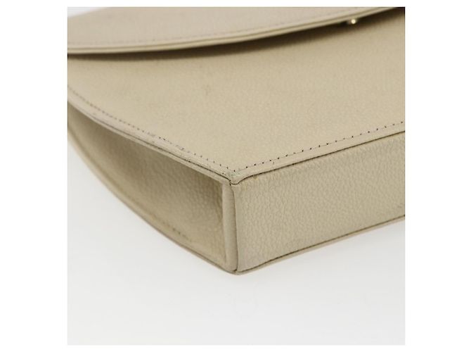 Saint Laurent Borsa a Spalla in Pelle Avorio Oro Auth fm5082 D'oro Crudo - vista 14