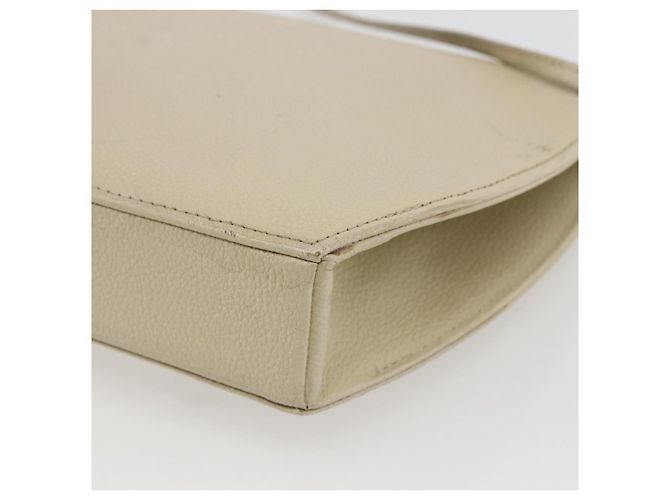Saint Laurent Borsa a Spalla in Pelle Avorio Oro Auth fm5082 D'oro Crudo - vista 15