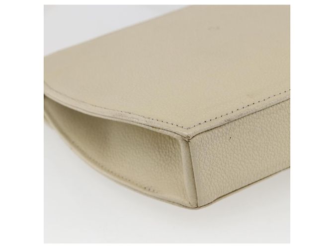 Saint Laurent Borsa a Spalla in Pelle Avorio Oro Auth fm5082 D'oro Crudo - vista 16