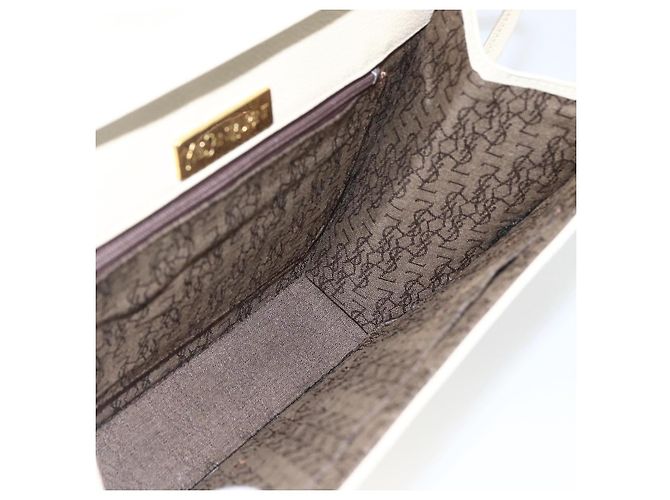 Saint Laurent Borsa a Spalla in Pelle Avorio Oro Auth fm5082 D'oro Crudo - vista 19