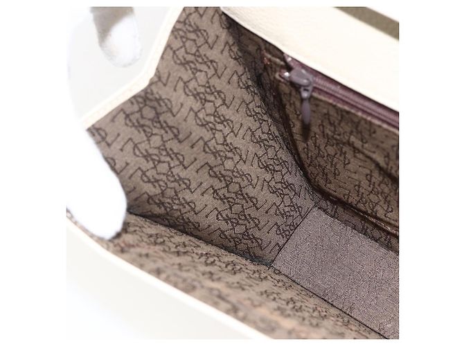 Saint Laurent Borsa a Spalla in Pelle Avorio Oro Auth fm5082 D'oro Crudo - vista 20
