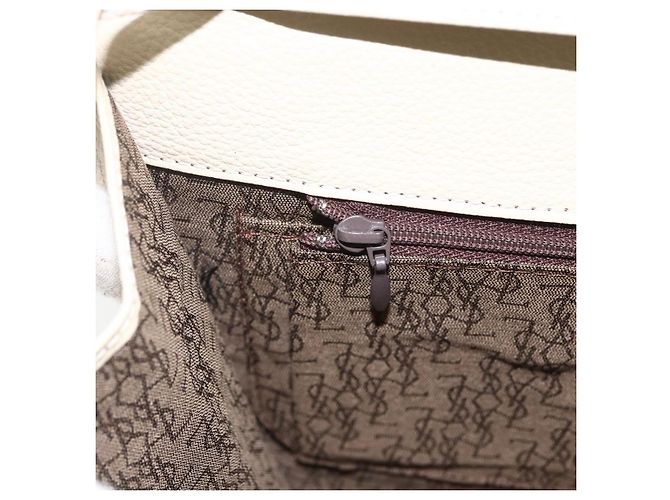 Saint Laurent Borsa a Spalla in Pelle Avorio Oro Auth fm5082 D'oro Crudo - vista 21