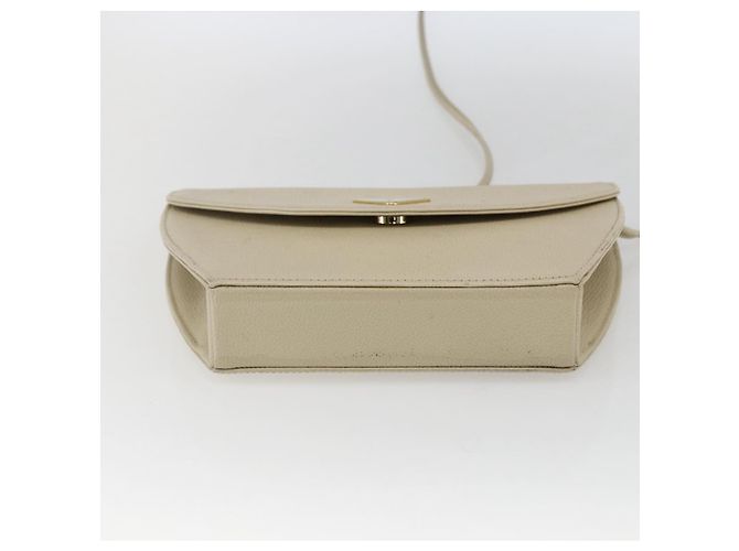 Saint Laurent Borsa a Spalla in Pelle Avorio Oro Auth fm5082 D'oro Crudo - vista 5