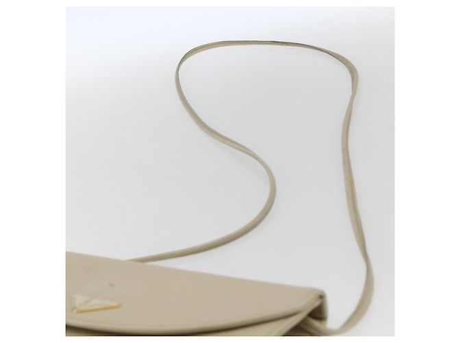 Saint Laurent Borsa a Spalla in Pelle Avorio Oro Auth fm5082 D'oro Crudo - vista 8