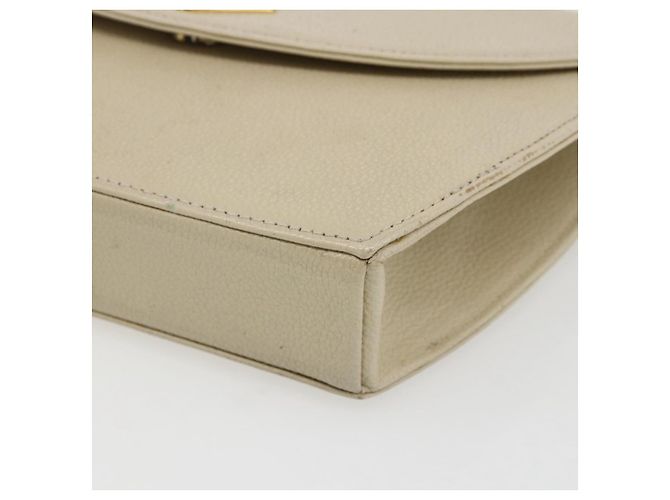 Saint Laurent Borsa a Spalla in Pelle Avorio Oro Auth fm5082 D'oro Crudo - vista 9