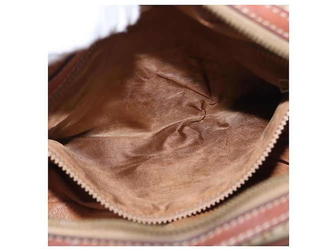 Céline Borsa a spalla in tela Macadam CELINE in pelle PVC beige oro Auth 172225 D'oro - vista 11