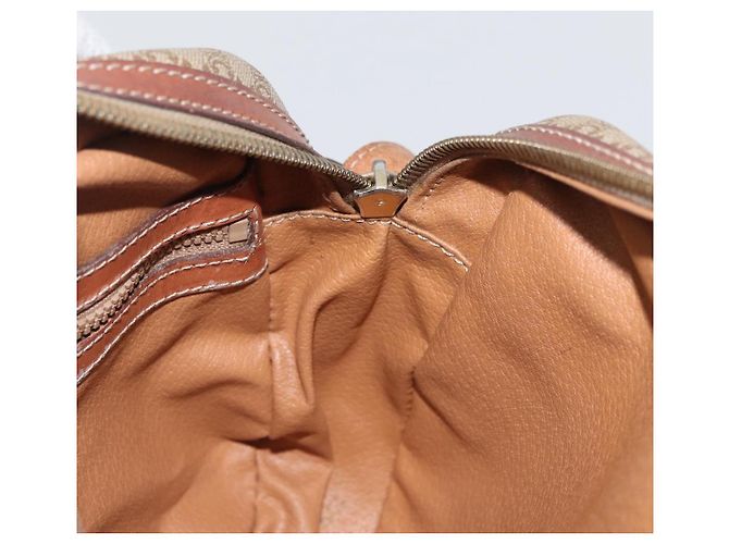 Céline Borsa a spalla in tela Macadam CELINE in pelle PVC beige oro Auth 172225 D'oro - vista 20