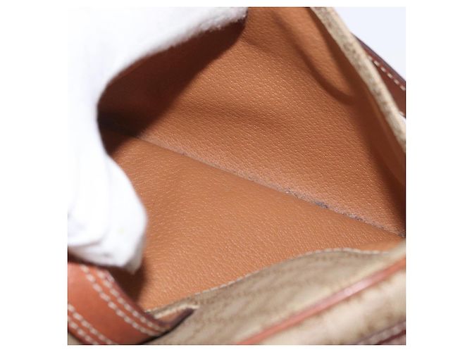 Céline Borsa a spalla in tela Macadam CELINE in pelle PVC beige oro Auth 172225 D'oro - vista 22