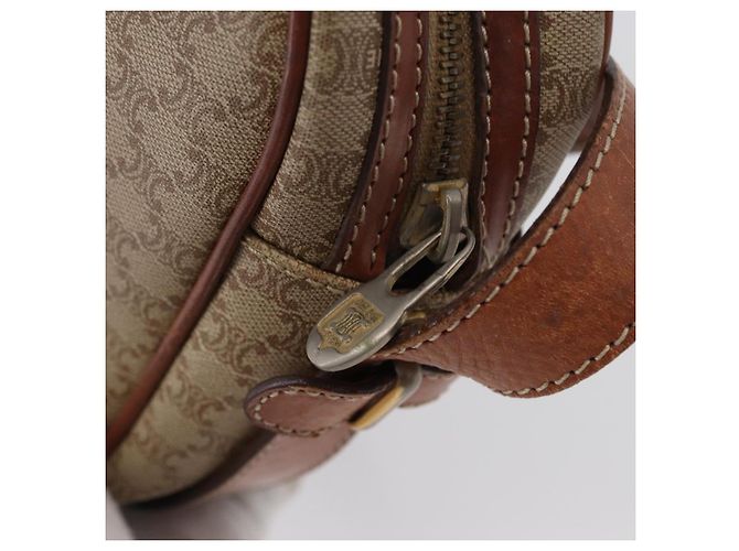 Céline Borsa a spalla in tela Macadam CELINE in pelle PVC beige oro Auth 172225 D'oro - vista 9