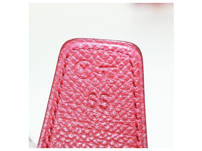 Hermès Cinturón HERMES Constance H de cuero 31,5"" Verde Rojo Auth 171197V Roja - vista 11