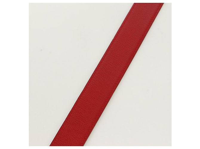 Hermès Cinturón HERMES Constance H de cuero 31,5"" Verde Rojo Auth 171197V Roja - vista 14