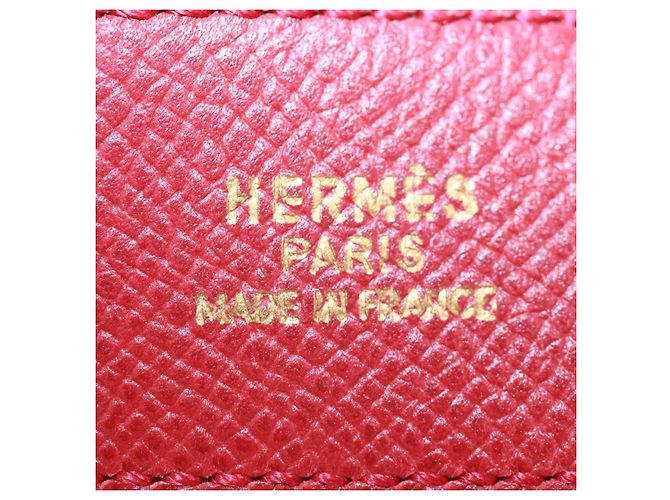 Hermès Cinturón HERMES Constance H de cuero 31,5"" Verde Rojo Auth 171197V Roja - vista 16