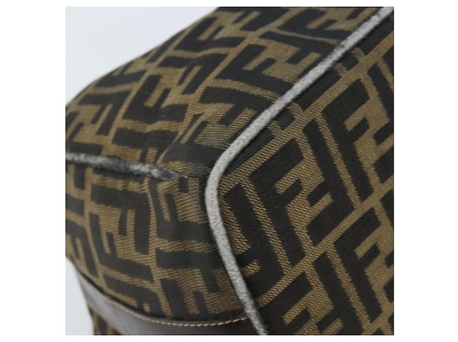 FENDI Zucca Canvas Kosmetiktasche Schwarz Braun Gold Auth ep13520 Golden - Ansicht 14